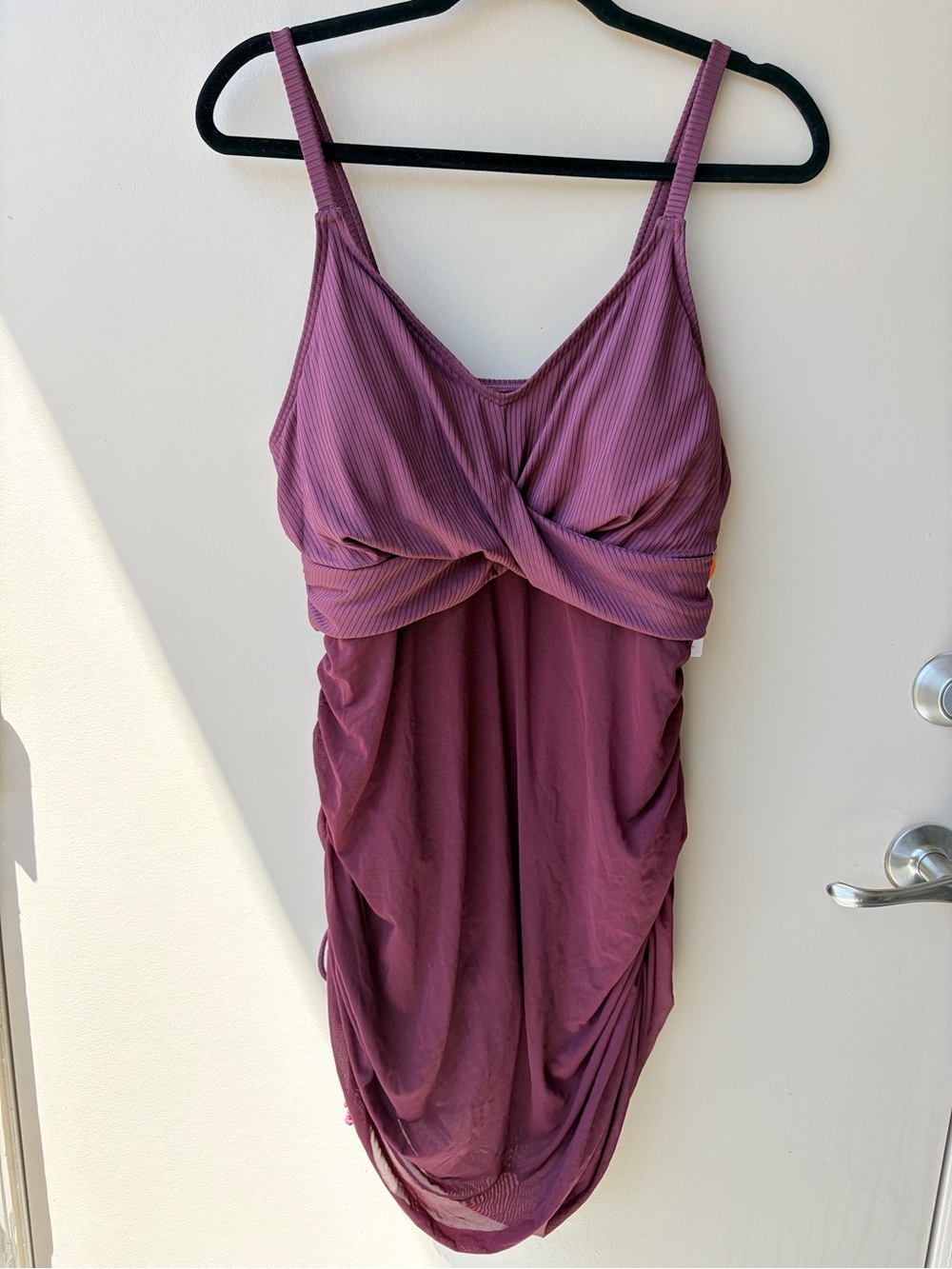 CHARMO Women’s Twist Front Cutout One Piece Swimsuit Dusty Mauve Purple
